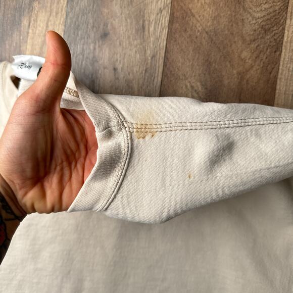 Vintage‎ 90s Disney Sweatshirt Men's Large Beige Athletic Mickey Mouse 4936 - Picture 5 of 14